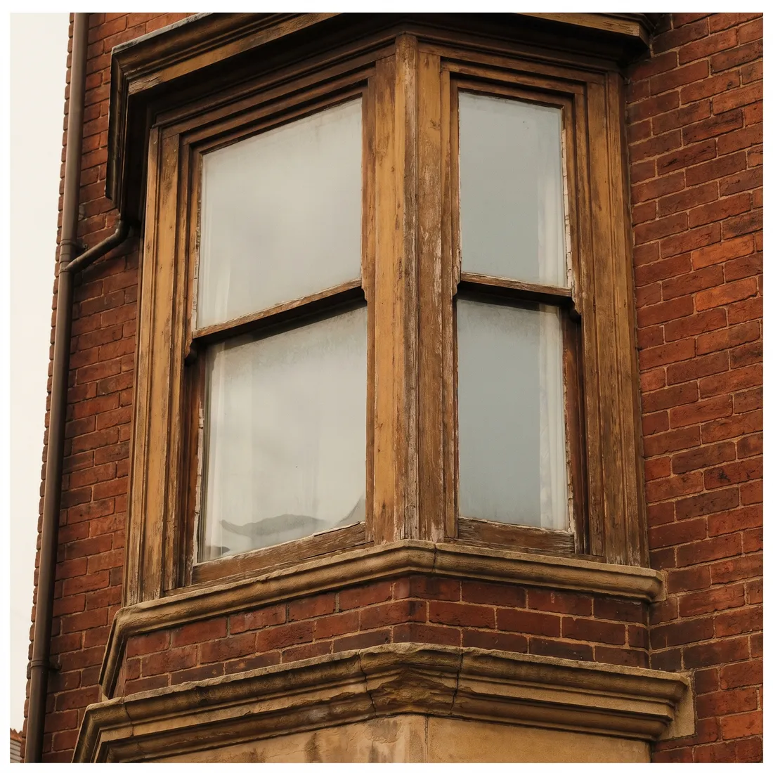 Red-brick bay window