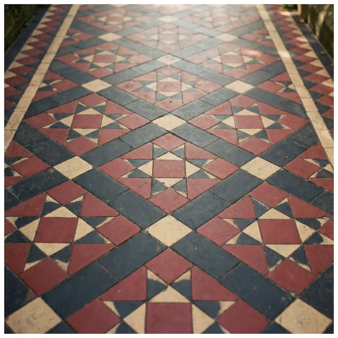 Victorian geometric tiled front path